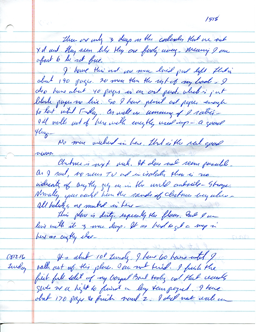 Dr John WorldPeace 2008 Prison Journal